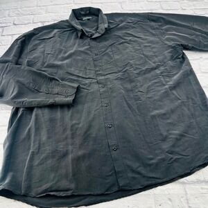 After Dark Mens 3XLT Black Long Sleeve Button Up Shirt Rayon Blend Tall